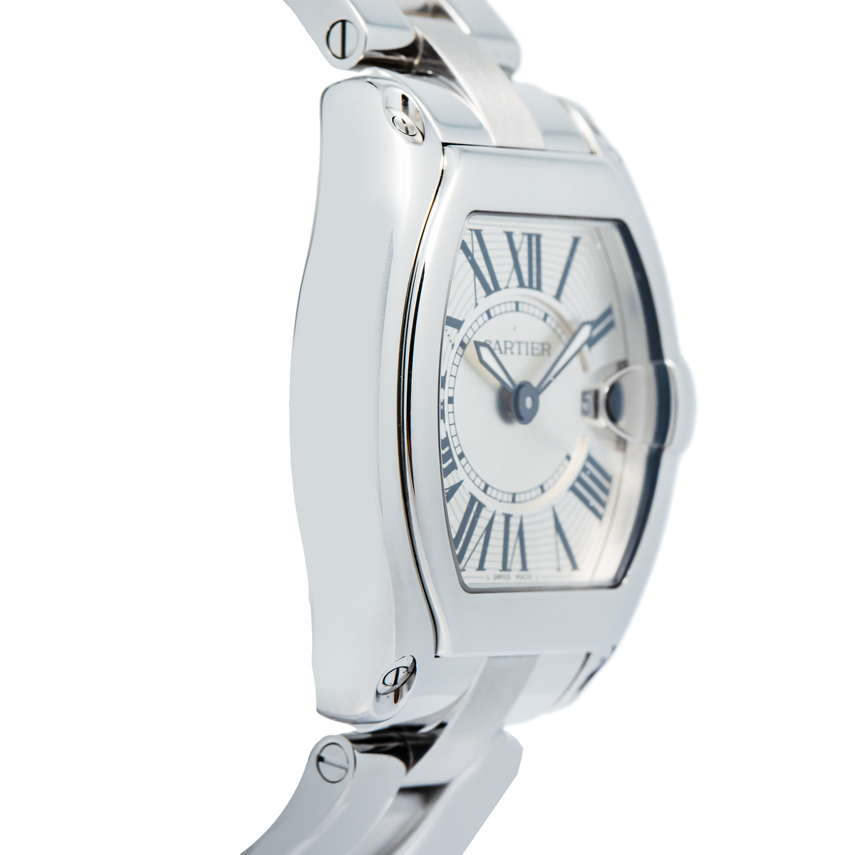 Cartier Roadster W62016V3 Stainless Steel Quartz Silver Dial Ladies Watch 31mm