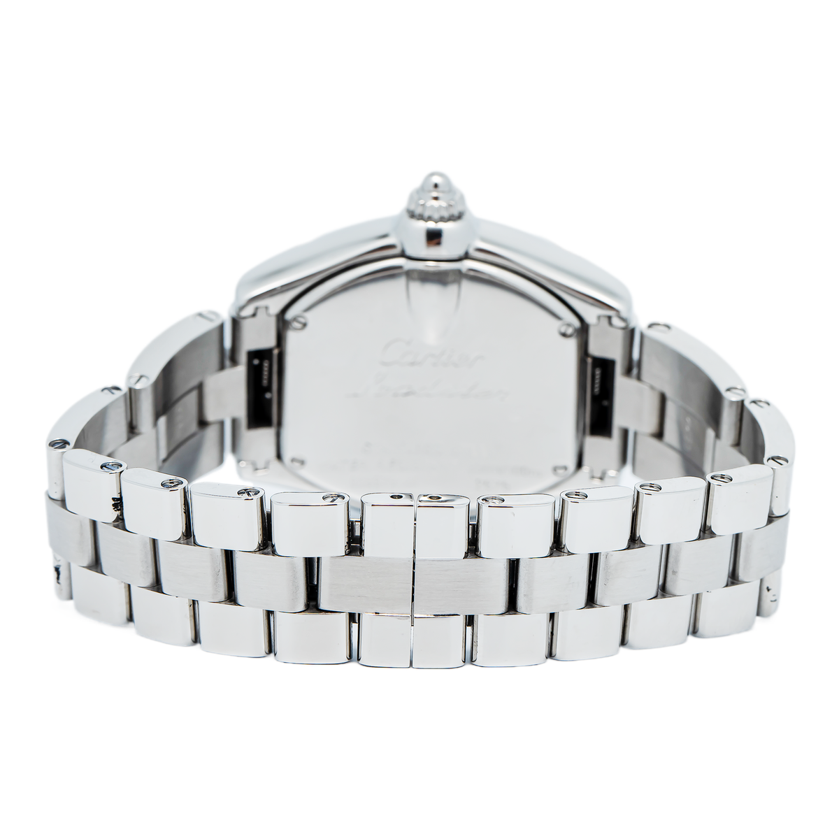 Cartier Roadster W62016V3 Stainless Steel Quartz Silver Dial Ladies Watch 31mm
