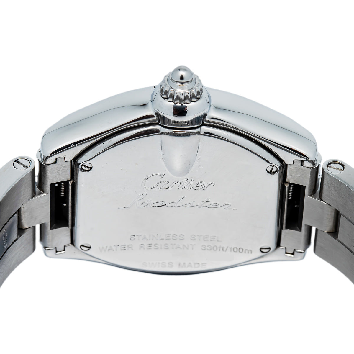 Cartier Roadster W62016V3 Stainless Steel Quartz Silver Dial Ladies Watch 31mm