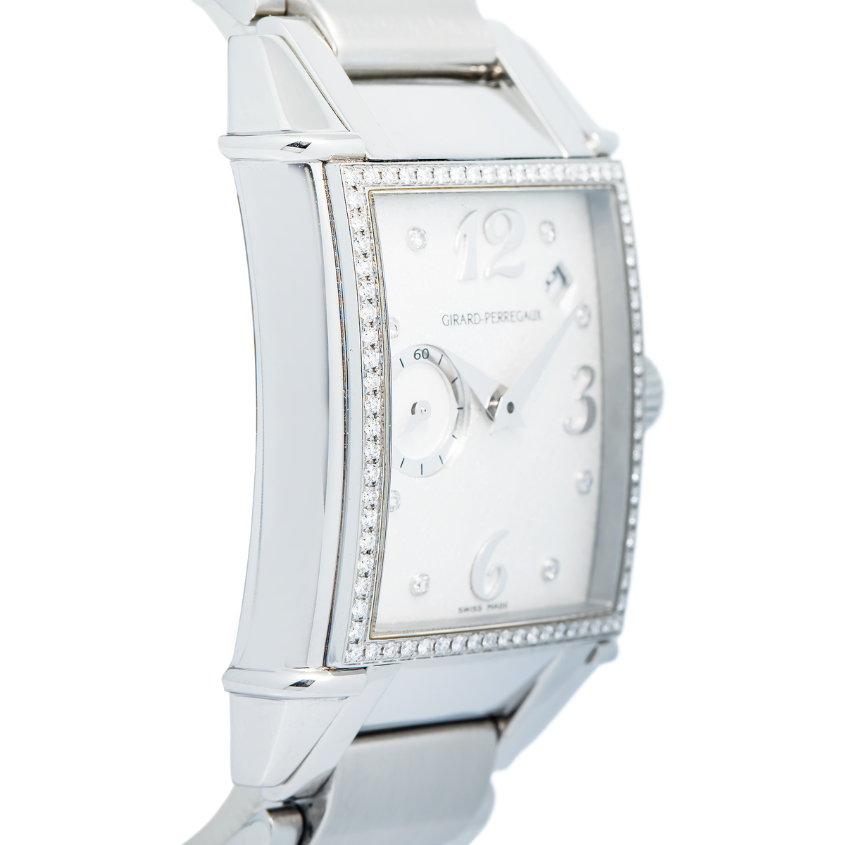 Girard Perregaux Vintage 1945 25932 Auto Factory Diamond Silver Dial Women 28mm