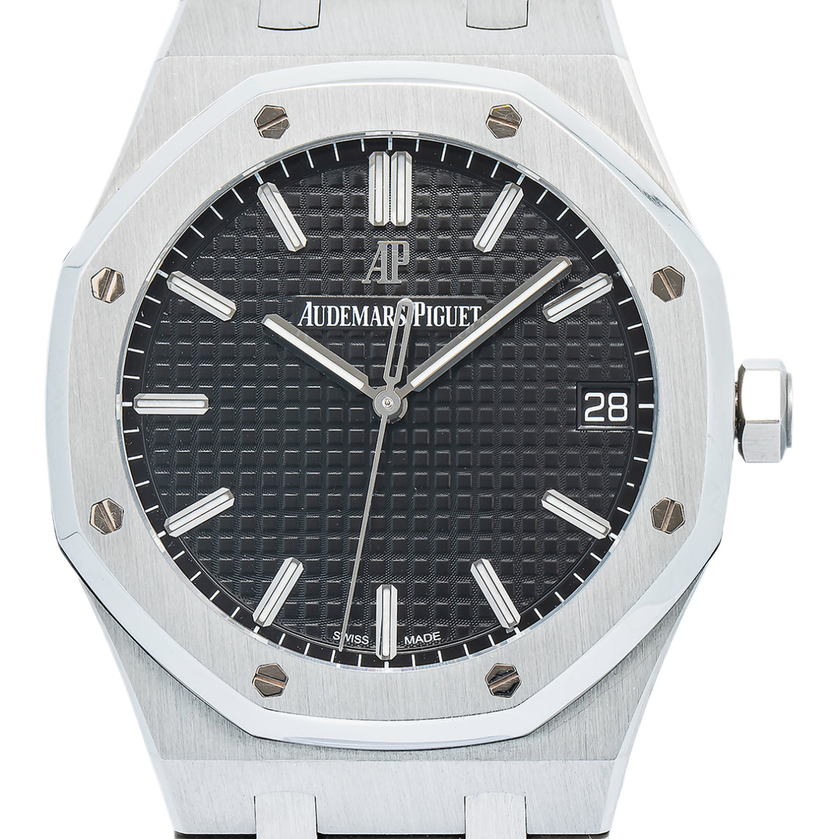 Audemars Piguet Royal Oak 15500ST Auto SS Black Dial W/Card Men's Watch 41mm