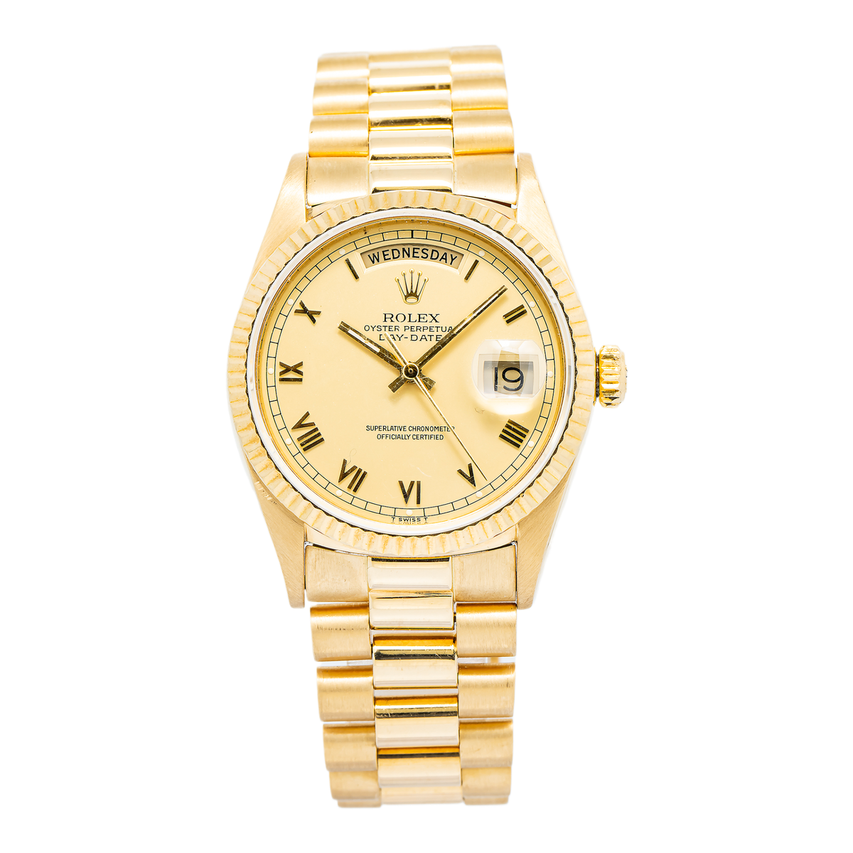 Rolex Day-Date 18038 18k YG President Automatic Champagne Dial Men's Watch 36mm