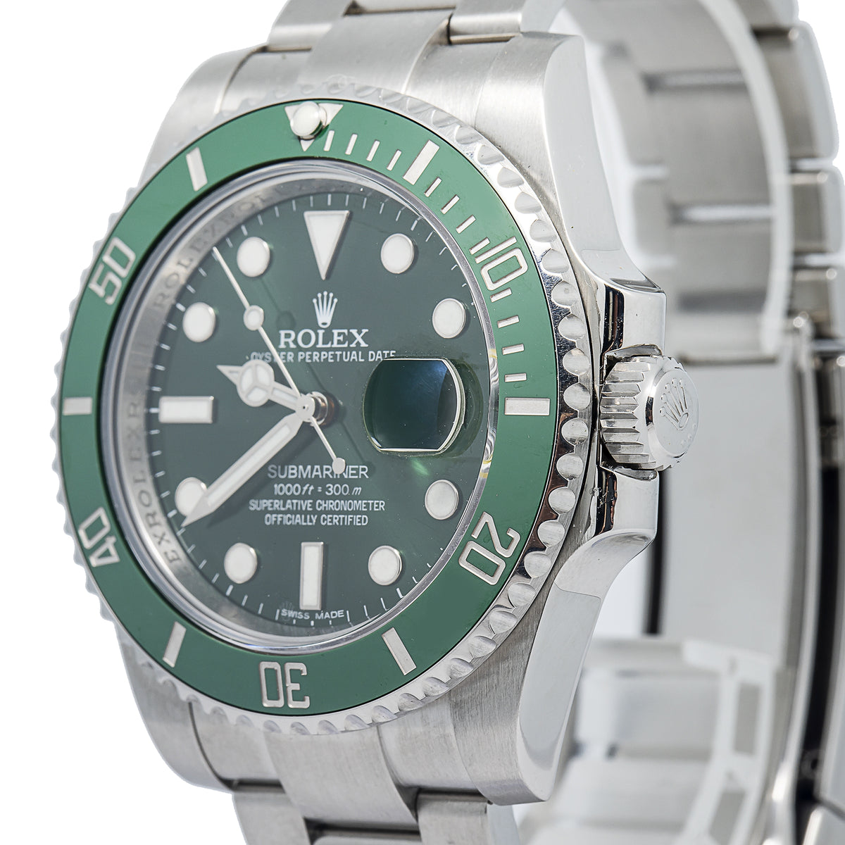 Rolex Submariner Date 116610LV 2015 Complete Hulk Stainless Steel Auto Men 40mm