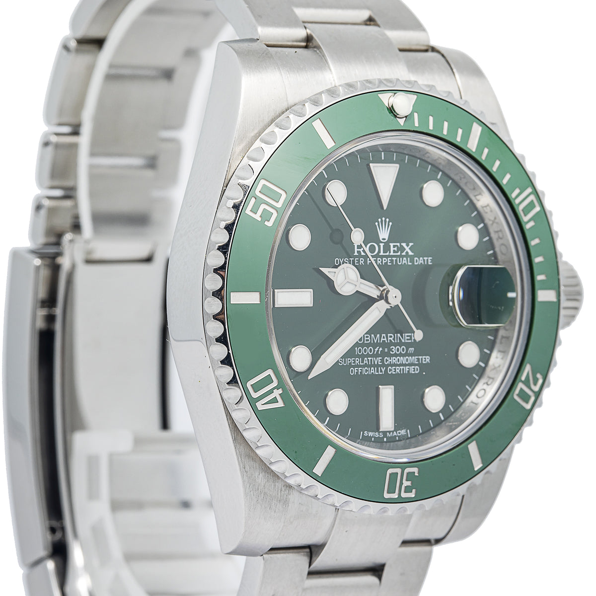Rolex Submariner Date 116610LV 2015 Complete Hulk Stainless Steel Auto Men 40mm