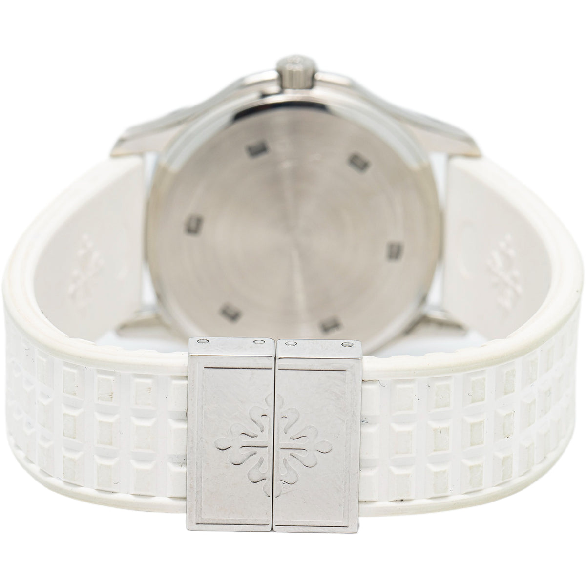 Patek Philippe Aquanaut 4961A Diamond Bezel White Dial Quartz Ladies Watch 28mm