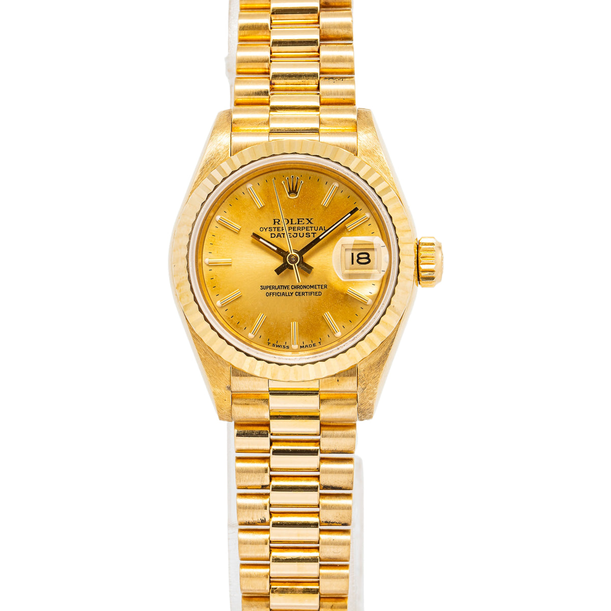 Rolex Datejust 6917 President 18k Yellow Gold Champagne Dial Auto Watch 26mm