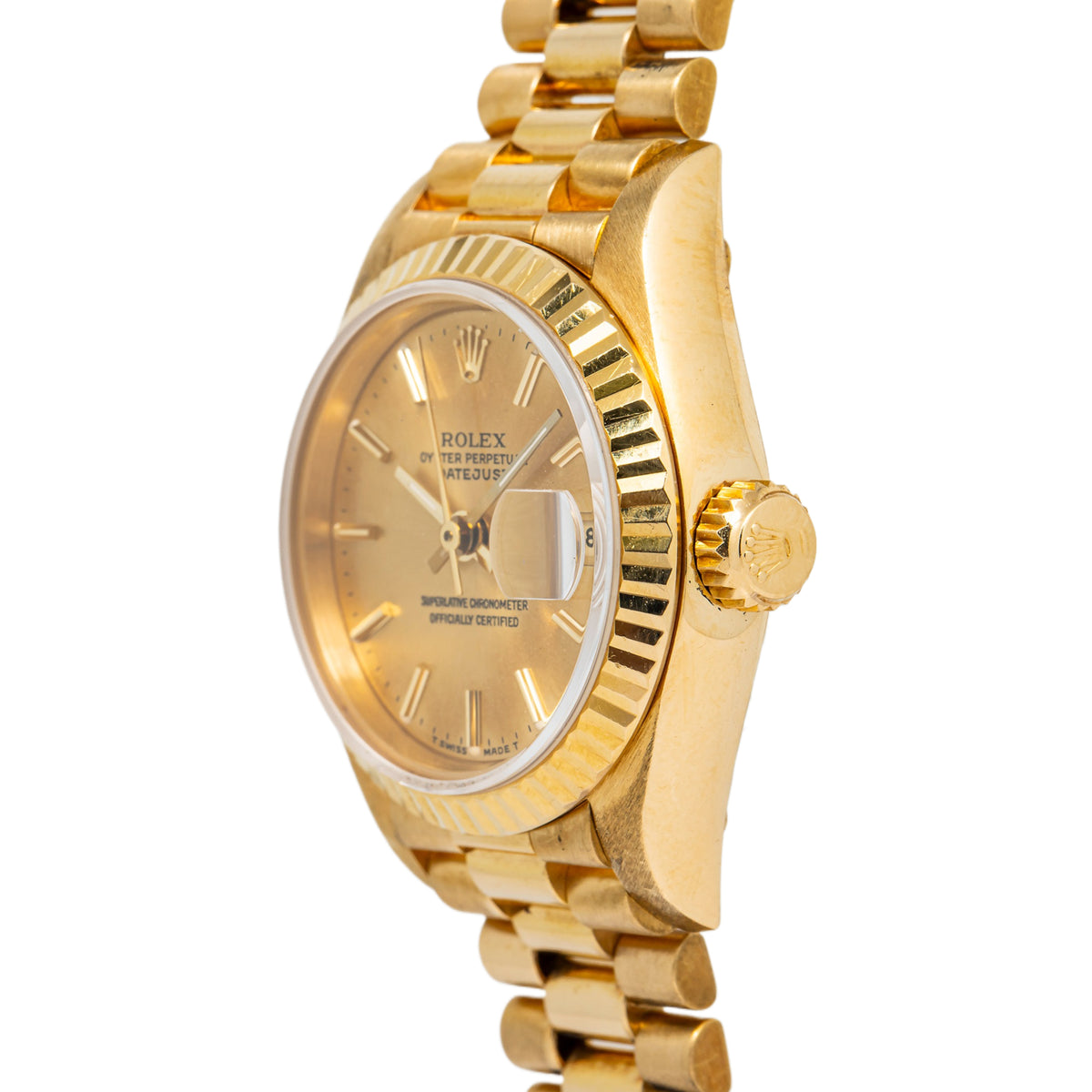 Rolex Datejust 6917 President 18k Yellow Gold Champagne Dial Auto Watch 26mm