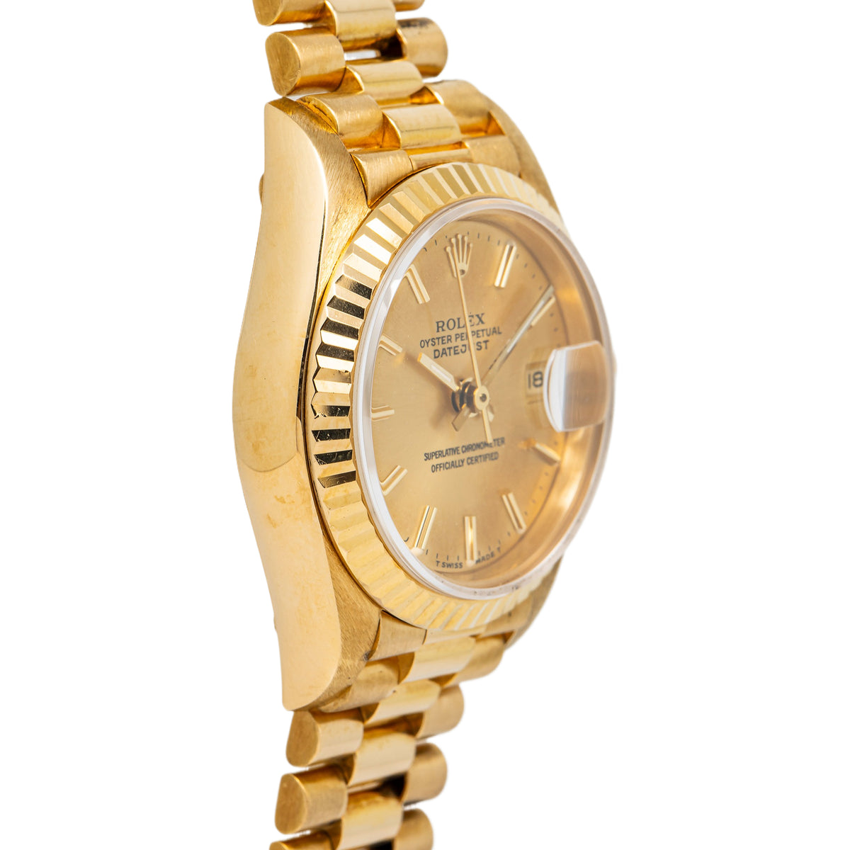 Rolex Datejust 6917 President 18k Yellow Gold Champagne Dial Auto Watch 26mm