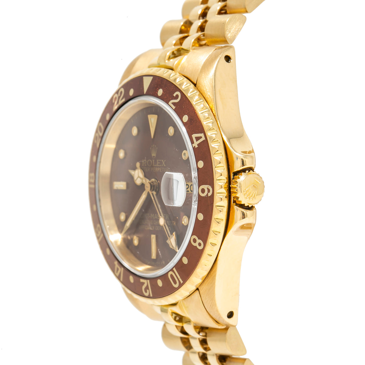 Rolex GMT-Master 16758 Rare Vintage Nipple Enamel Dial 18k Y. Gold Jubilee 40mm
