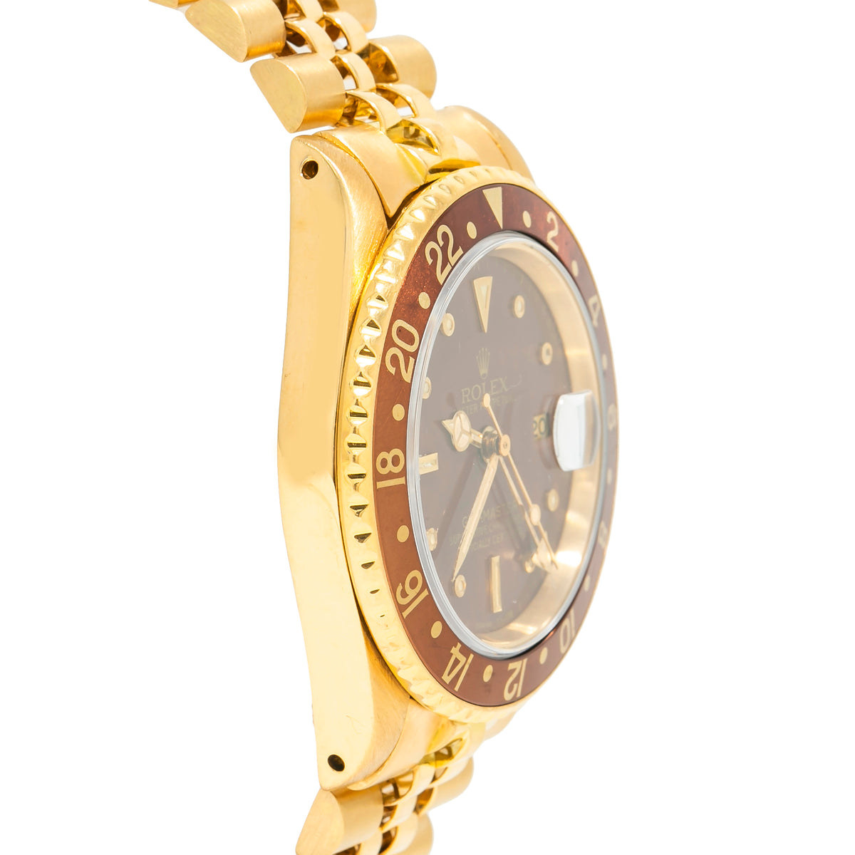 Rolex GMT-Master 16758 Rare Vintage Nipple Enamel Dial 18k Y. Gold Jubilee 40mm