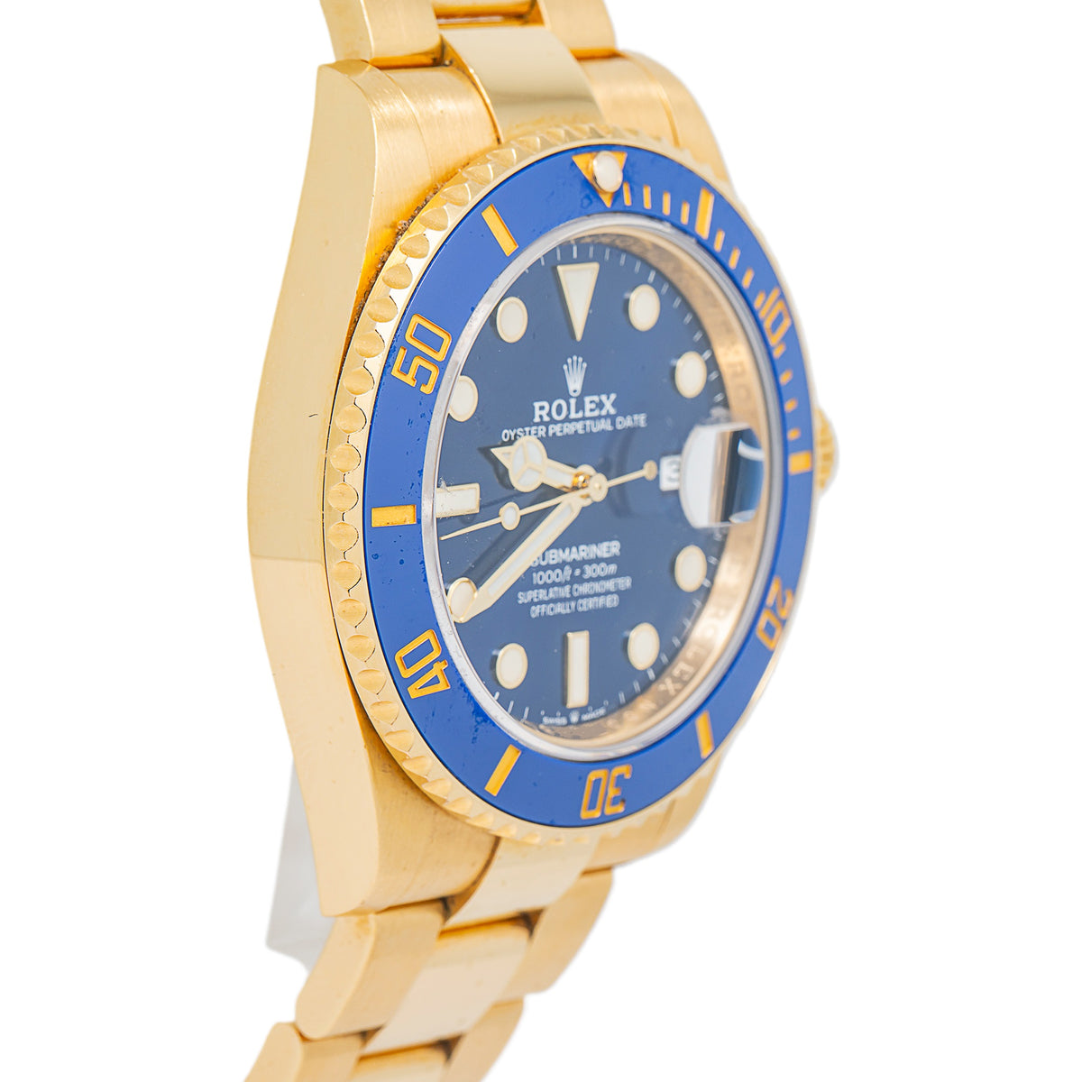 Rolex Submariner 126618LB Oyster 2023 Complete 18k YG Blue Dial Auto Watch 41mm