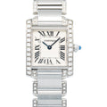 Cartier Tank Francaise 2384 W51008Q3 Afterset Natural Diamond Quartz Ladies 25mm