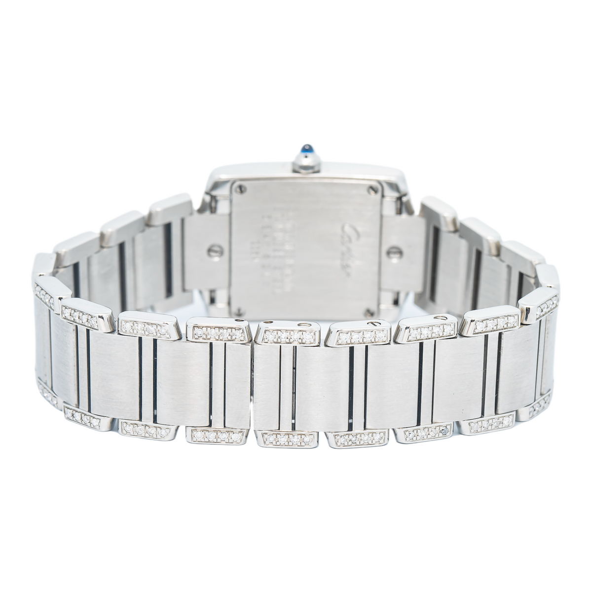 Cartier Tank Francaise 2384 W51008Q3 Afterset Natural Diamond Quartz Ladies 25mm