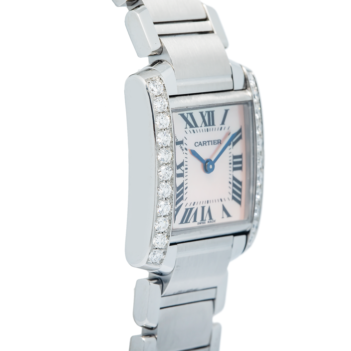 Cartier Tank Francaise 2384 W51028Q3 Diamond Bezel MOP Dial Women's Watch 20mm