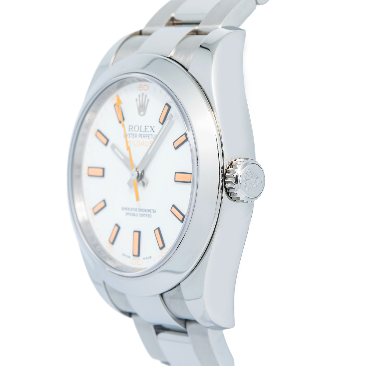 Rolex Milgauss 116400 Stainless Steel Auto Oyster White Dial Men's Watch 40mm