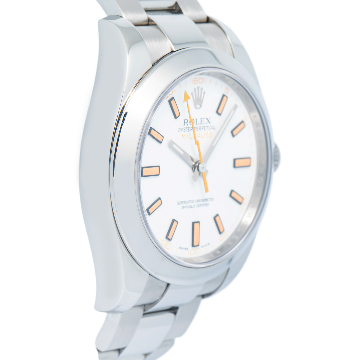 Rolex Milgauss 116400 Stainless Steel Auto Oyster White Dial Men's Watch 40mm