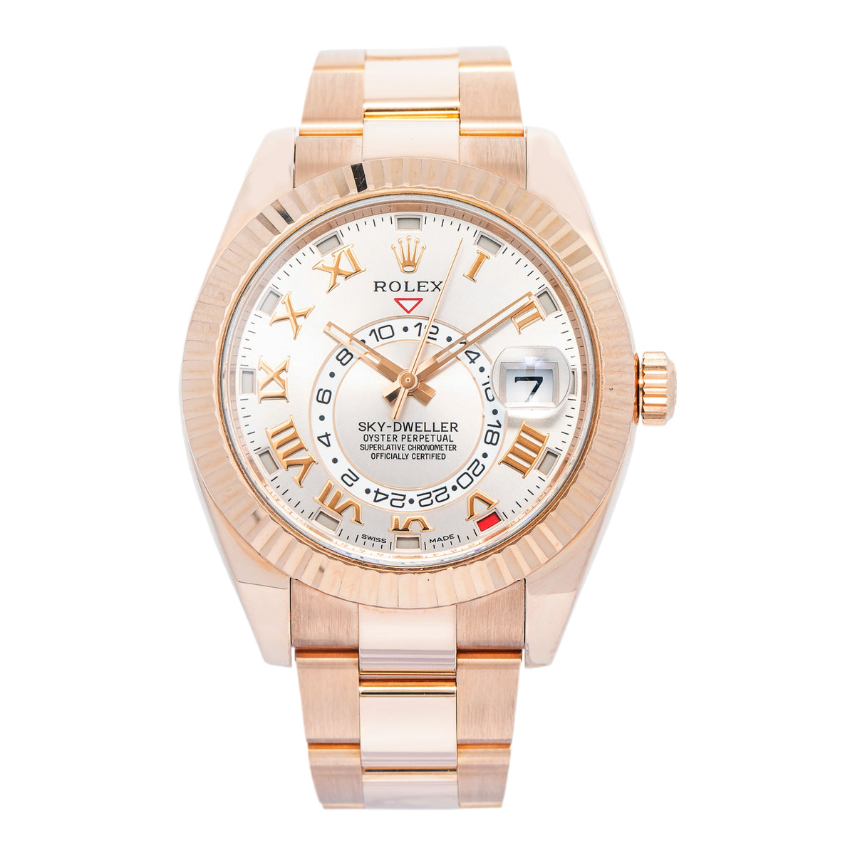 Rolex Sky-Dweller 326935 18k Rose Gold Oyster Sundust Roman Dial Auto Men 42mm
