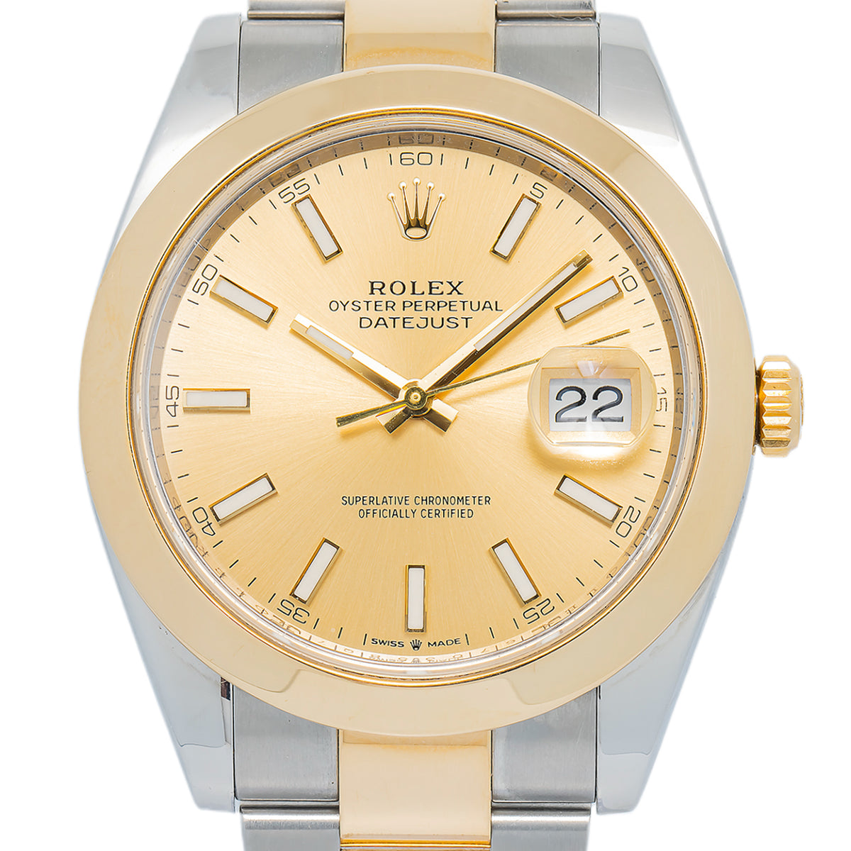 Rolex DateJust 126303 18k Yellow Gold Oyster Champagne Dial Auto Watch 41mm