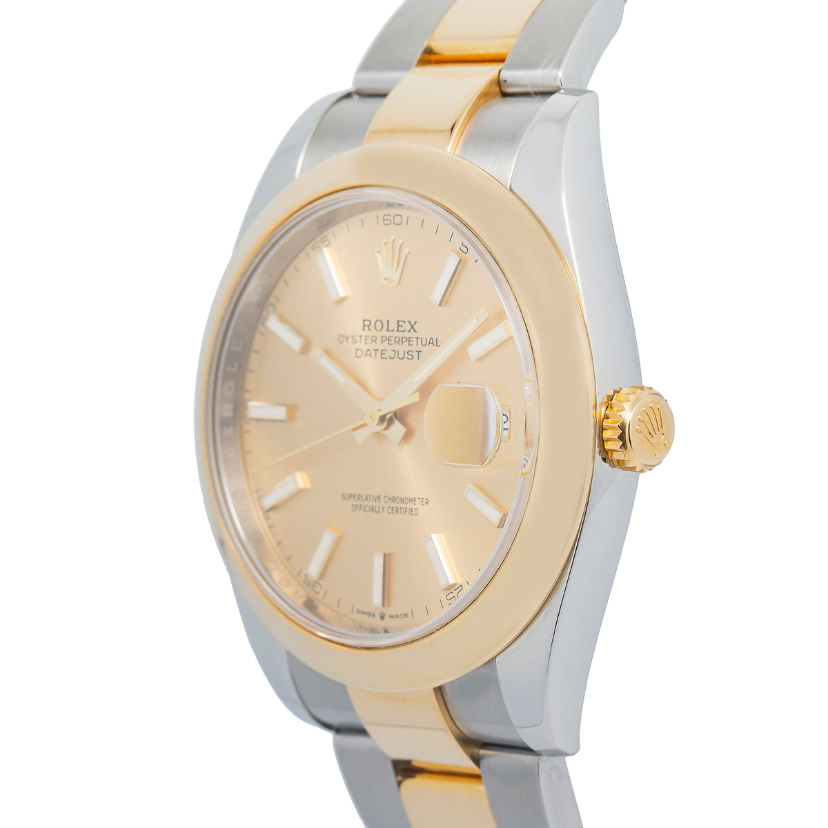 Rolex DateJust 126303 18k Yellow Gold Oyster Champagne Dial Auto Watch 41mm