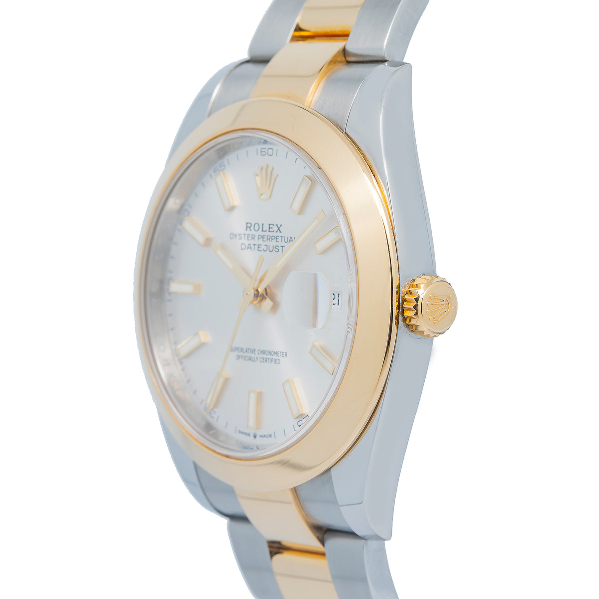 Rolex DateJust 126303 18K Yellow Two-Tone Oyster Silver Index Dial Watch 41mm
