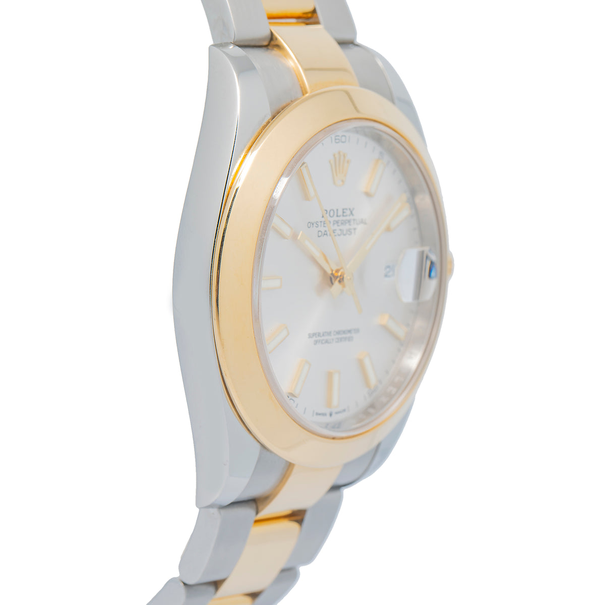 Rolex DateJust 126303 18K Yellow Two-Tone Oyster Silver Index Dial Watch 41mm
