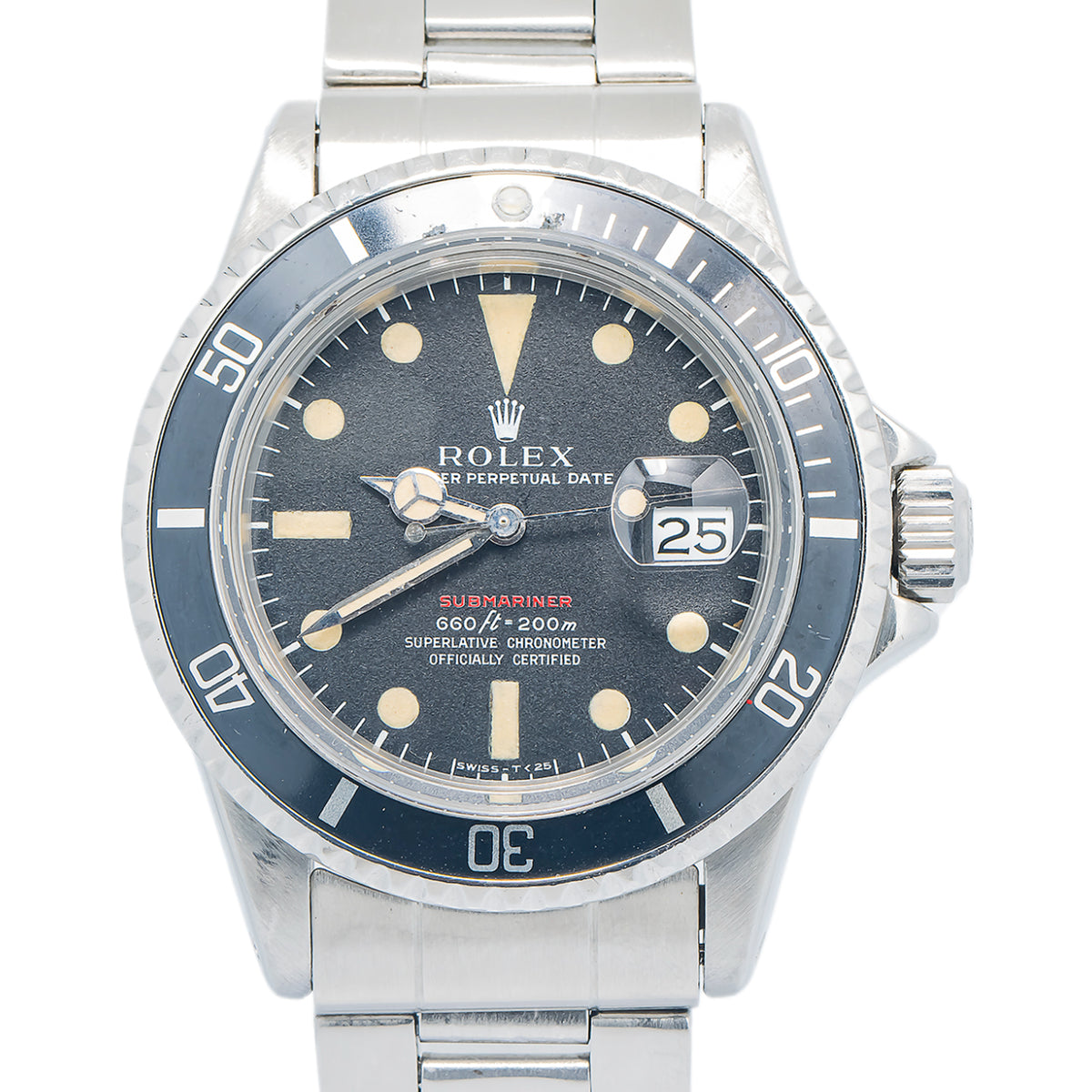 Rolex 1680 Submariner Date Oyster Stainless Steel Black Dial Auto Watch 40mm