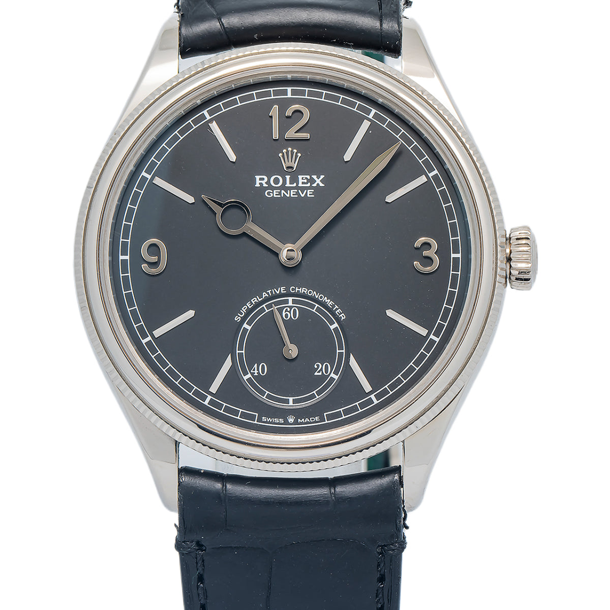 Rolex Perpetual 1908 52509 UNWORN 2023 COMPLETE 18K White Gold Black Dial 39mm