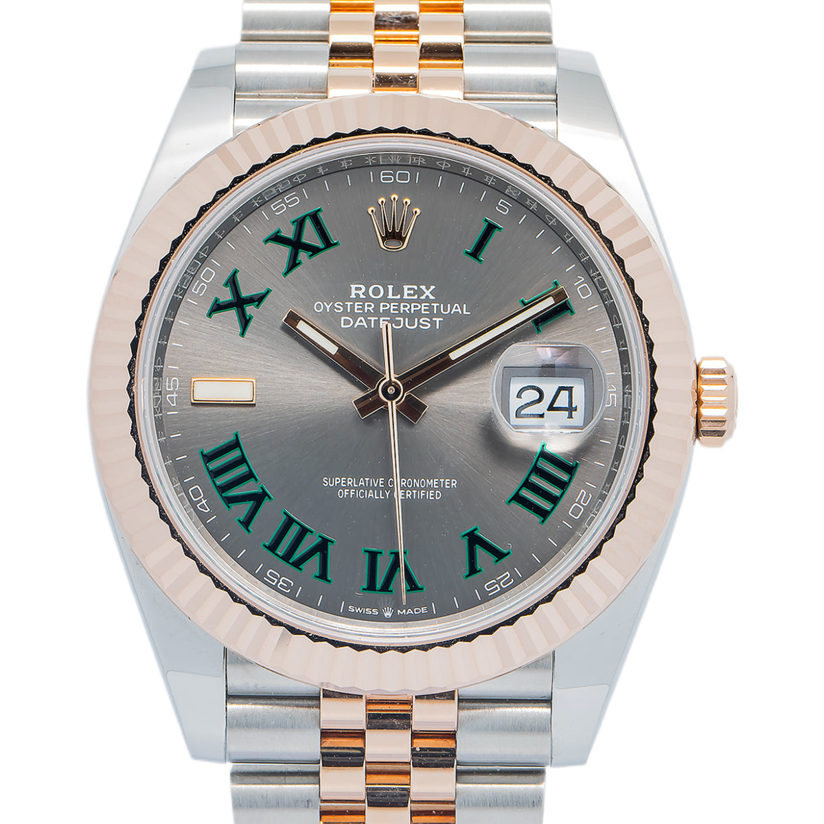 Rolex Datejust 126331 NEW Wimbledon 2020 Complete 18k Rose TwoTone Jubilee 41mm