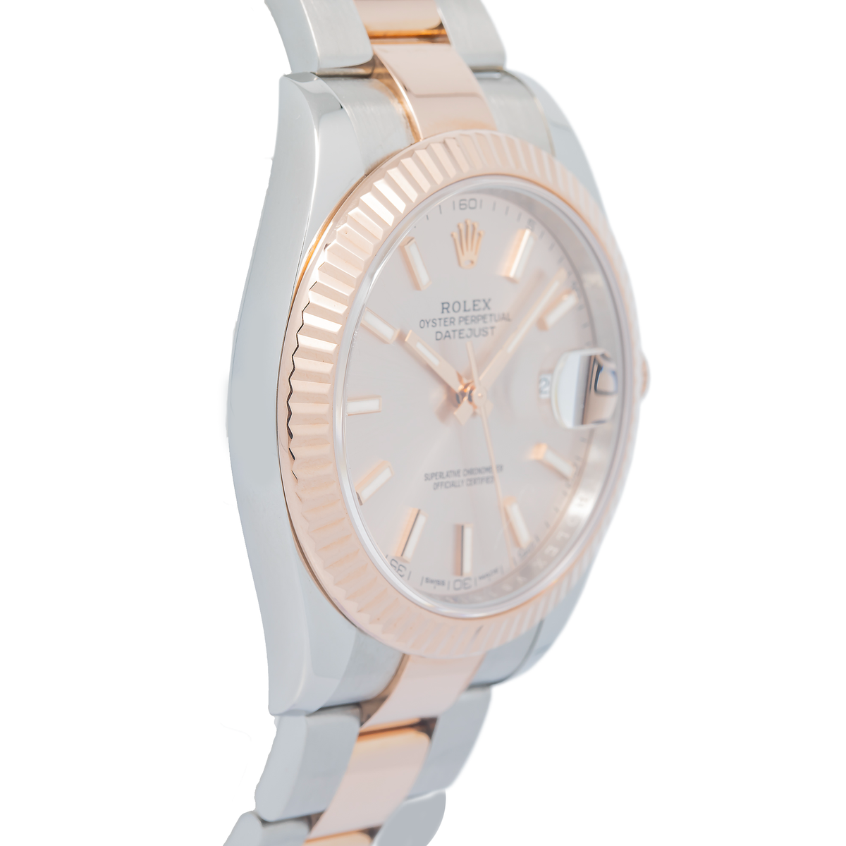 Rolex Datejust 126331 2017 Box&Paper 18k Rose Two Tone Oyster Sundust Dial 41mm
