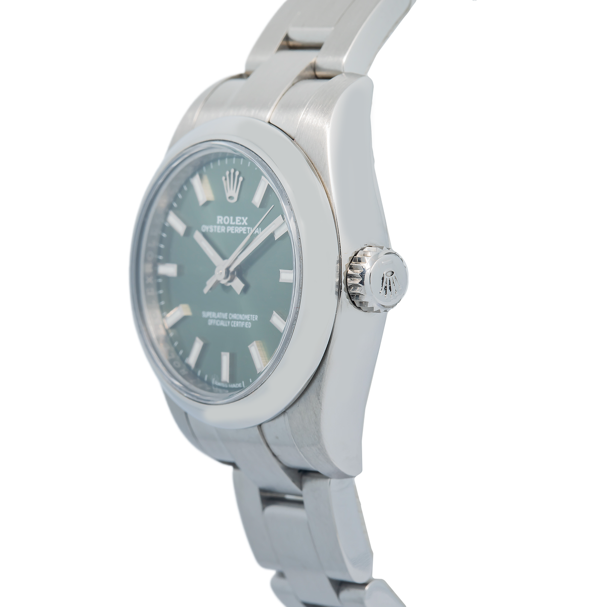 Rolex Oyster Perpetual 176200 2019 Card SS Olive Green Dial Ladies Auto 26mm