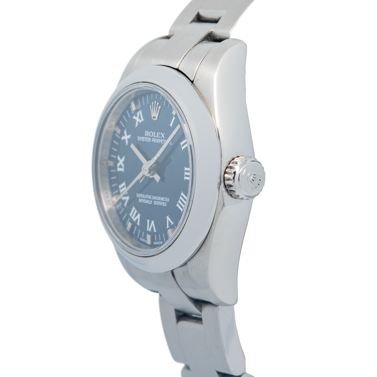 Rolex Oyster Perpetual 176200 2012 Card Stainless Blue Dial Women's Watch 26mm