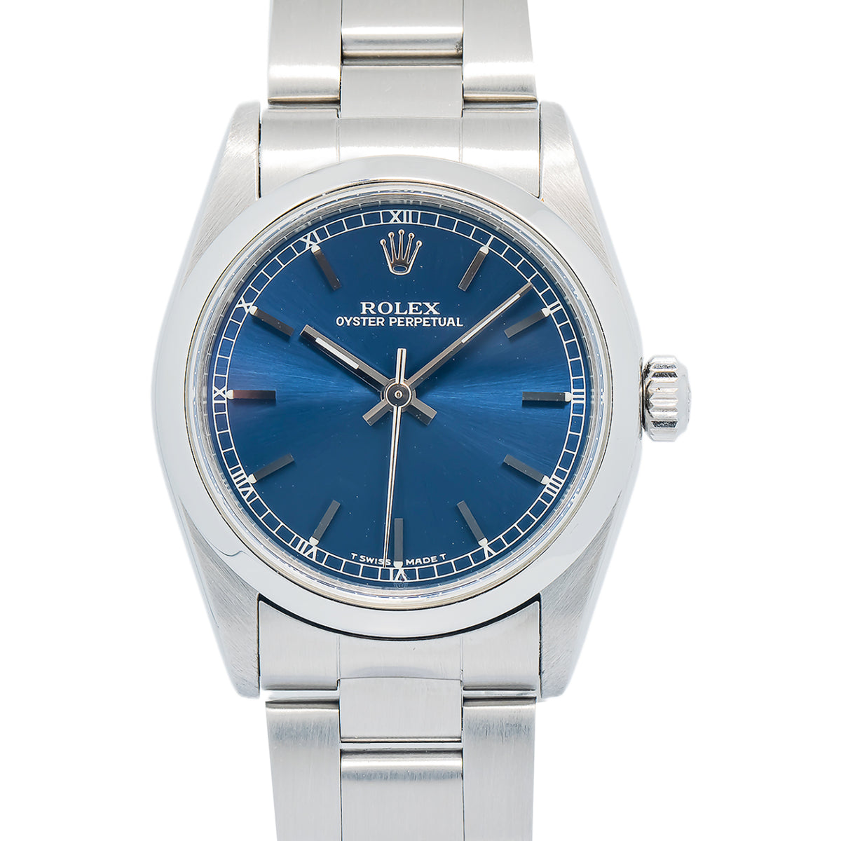Rolex Oyster Perpetual 77080 SS Automatic Blue Dial Unisex Watch 31mm