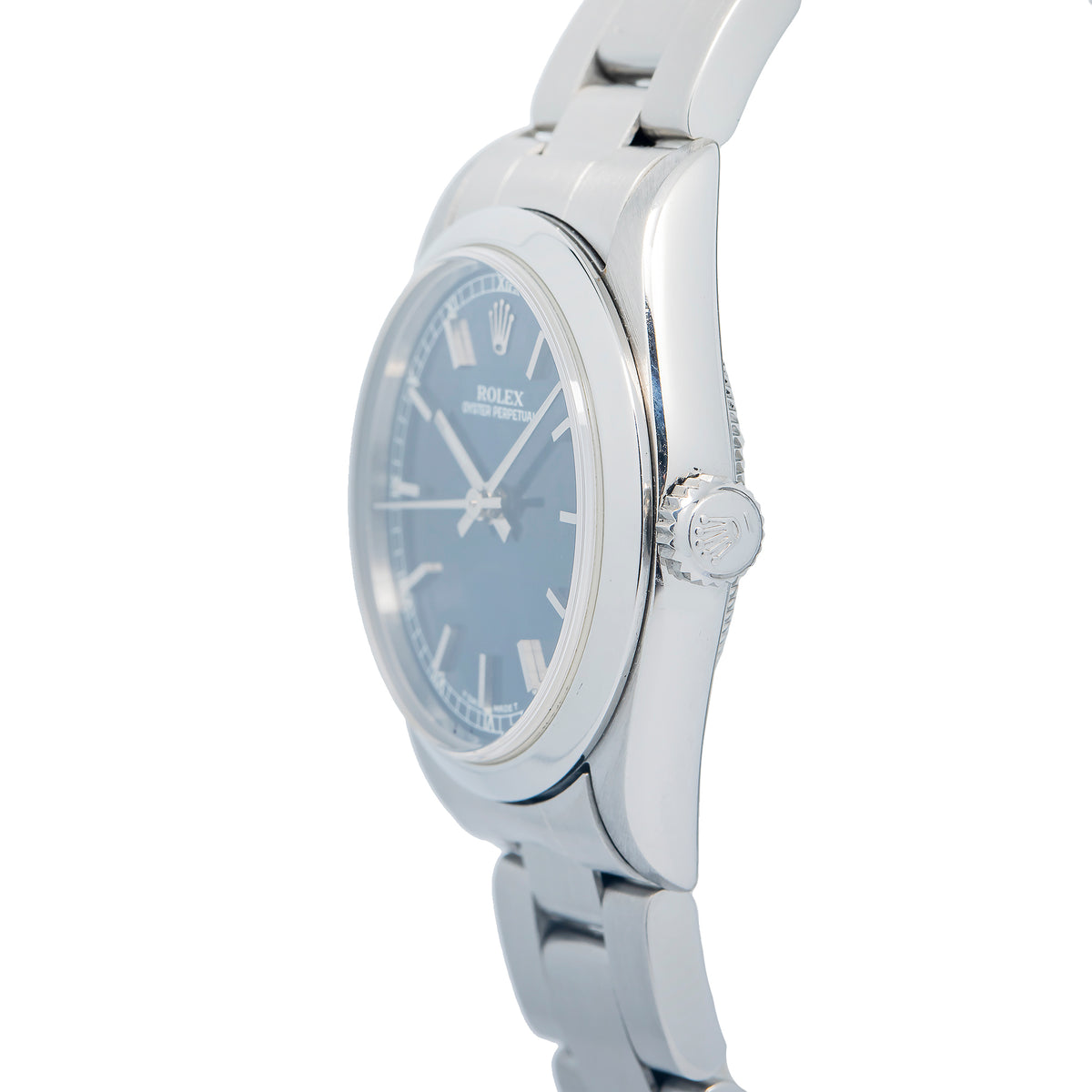 Rolex Oyster Perpetual 77080 SS Automatic Blue Dial Unisex Watch 31mm