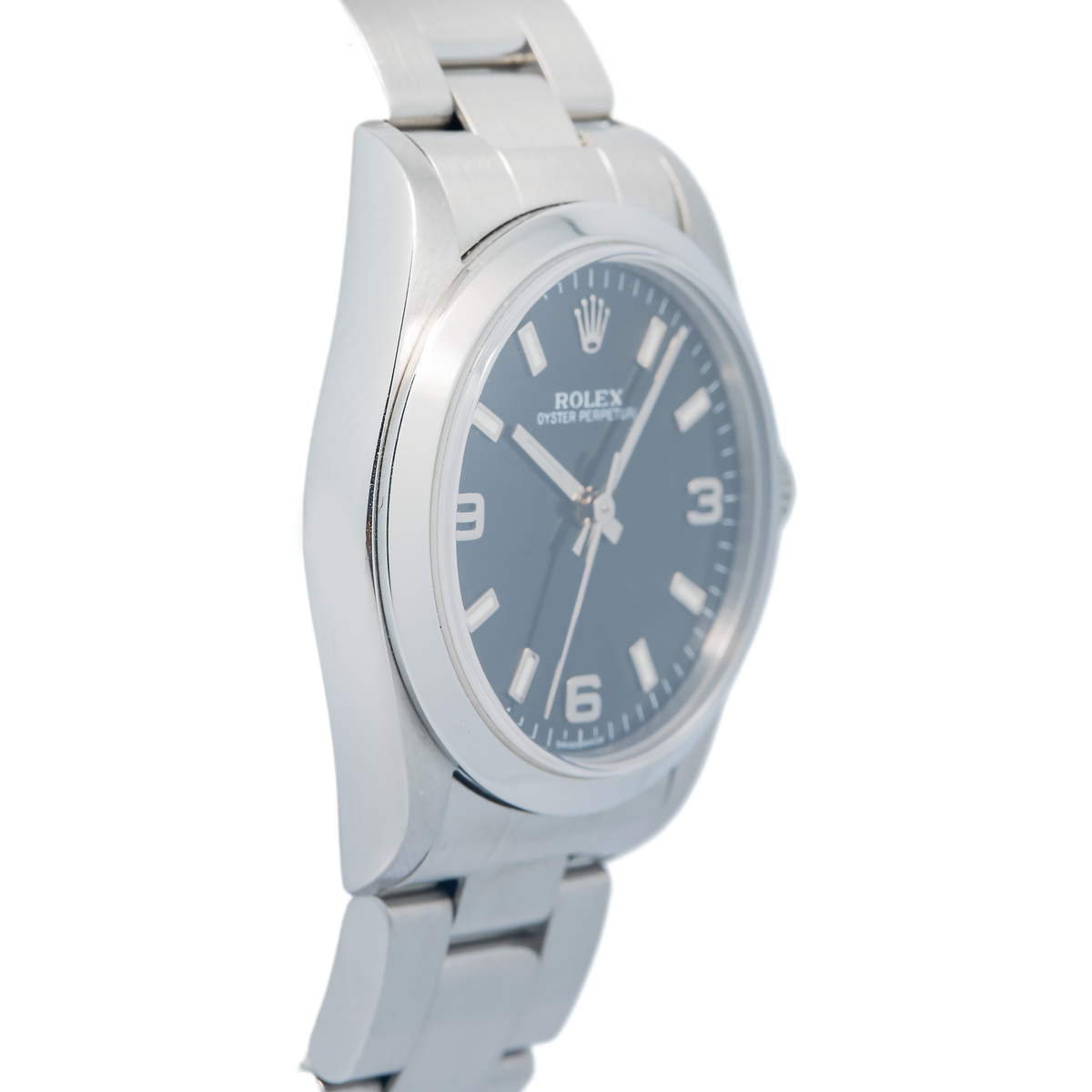 Rolex Oyster Perpetual 77080 SS Automatic Black Dial Unisex Watch 31mm