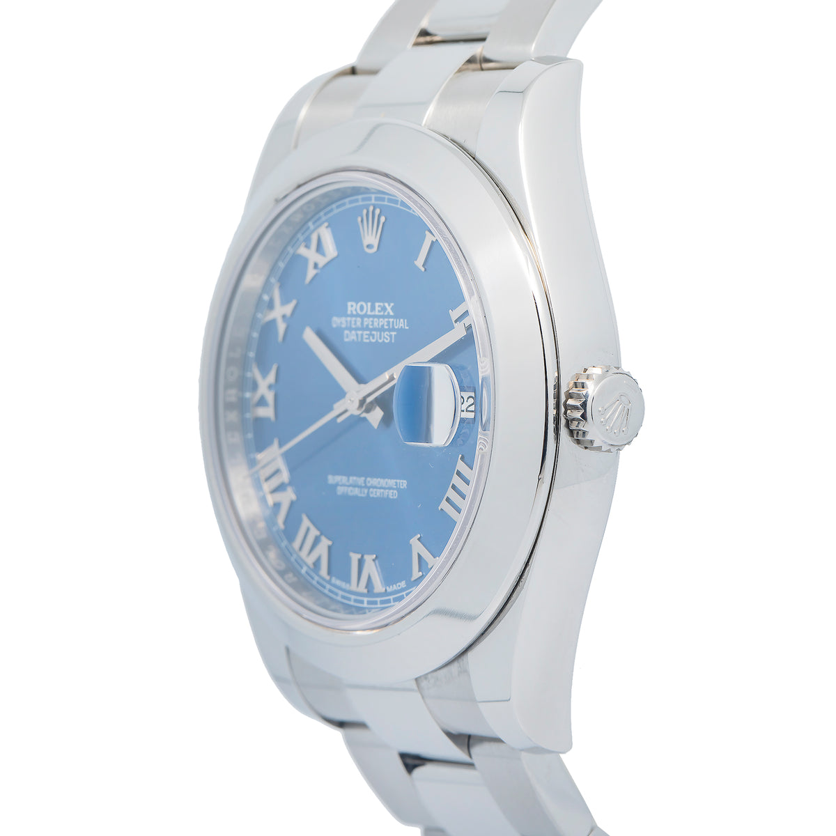 Rolex Datejust 116300 MINT Box/Paper SS Oyster Blue Roman Dial Auto Men's 41mm