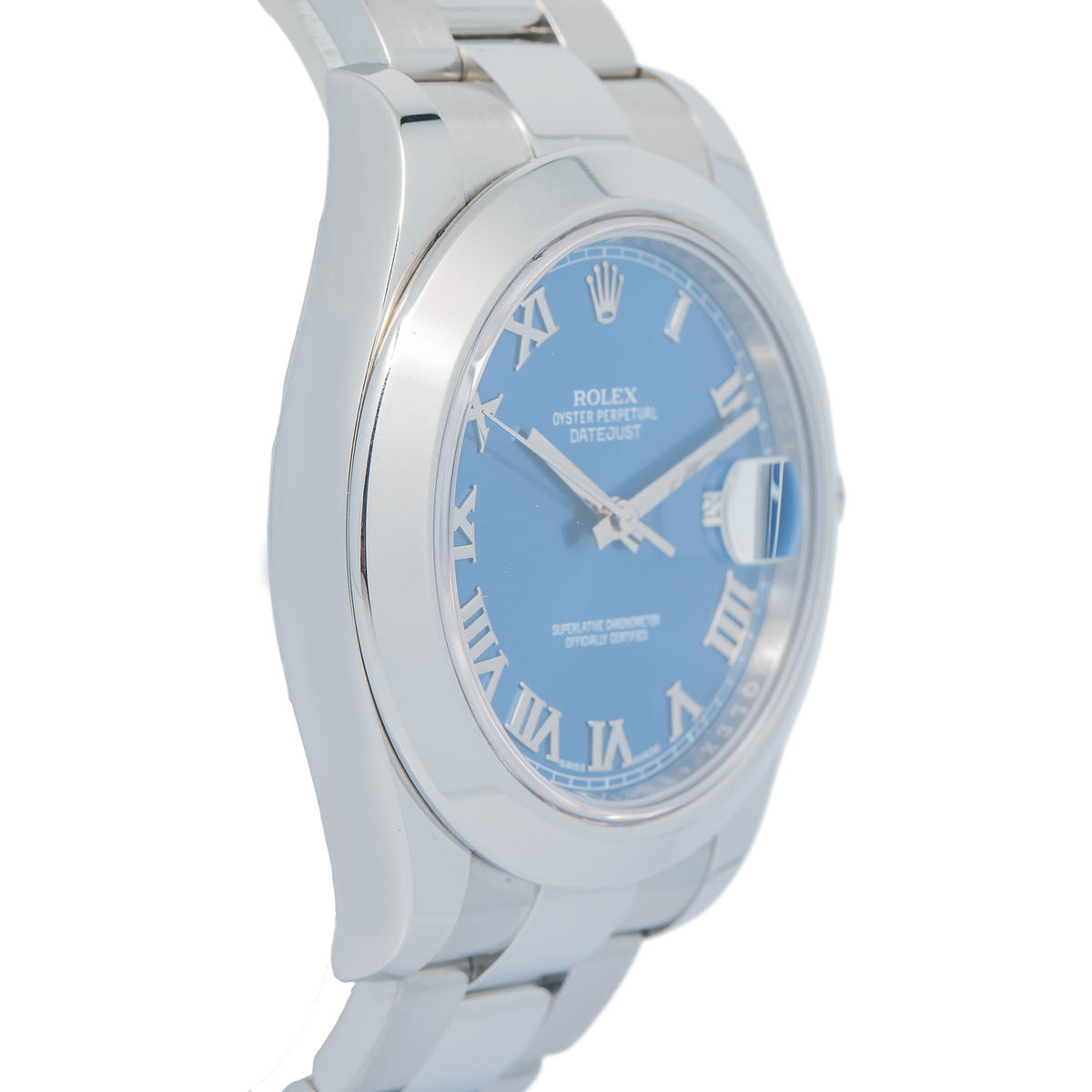 Rolex Datejust 116300 MINT Box/Paper SS Oyster Blue Roman Dial Auto Men's 41mm