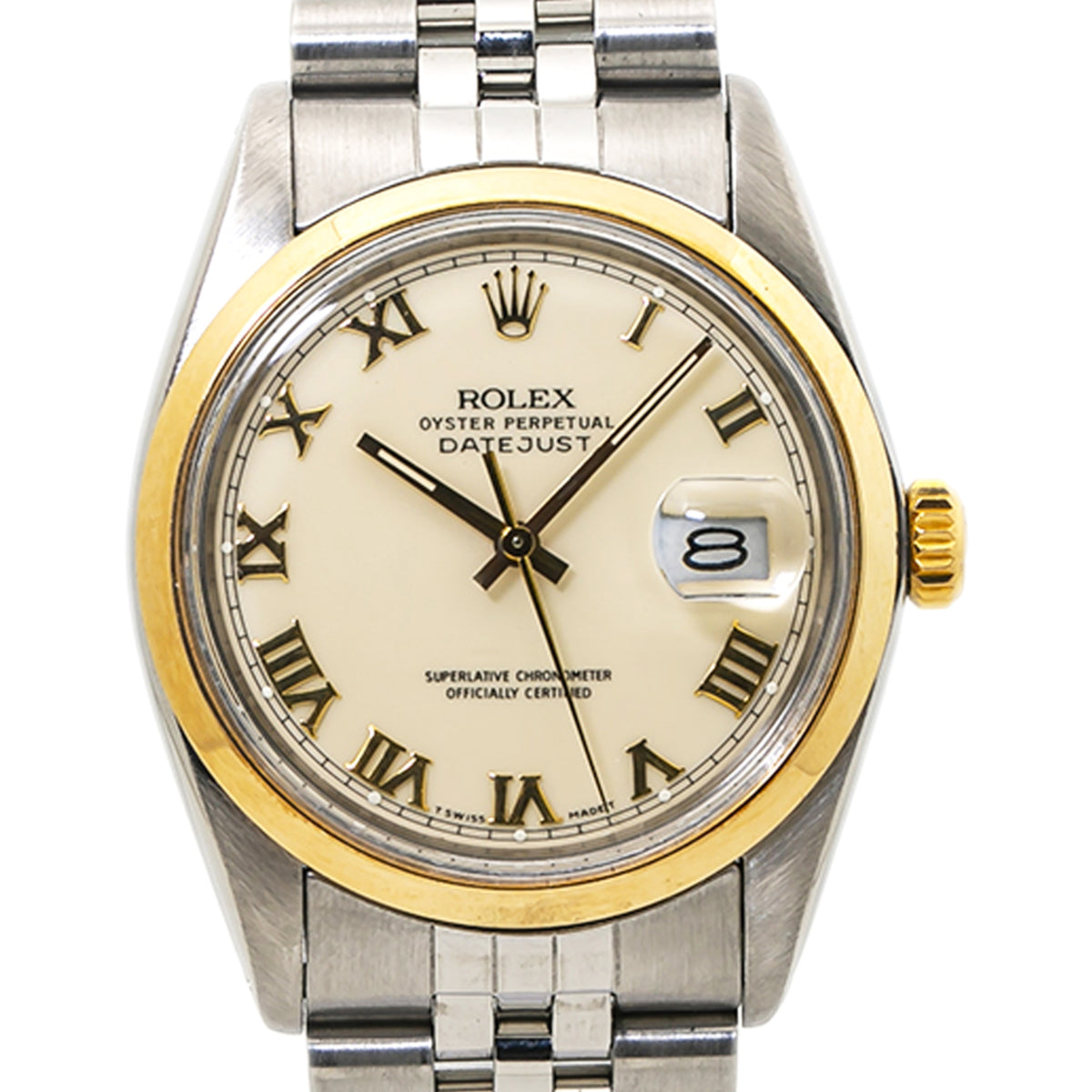 Rolex Datejust 16003 Jubilee 1990 Paper Stainless Cream Dial Auto Men Watch 36mm