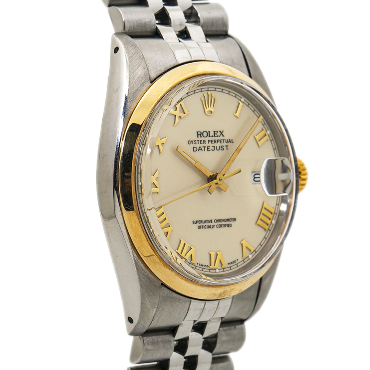 Rolex Datejust 16003 Jubilee 1990 Paper Stainless Cream Dial Auto Men Watch 36mm