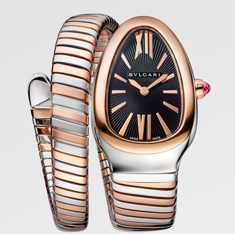 Bvlgari Serpenti Tubogas 102123 2015 Card 18k Rose Gold Quartz Ladies Watch 35mm