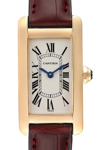 Cartier Tank Americaine W2601556 2016 Card 18k YG Quartz Ladies Watch 19mm