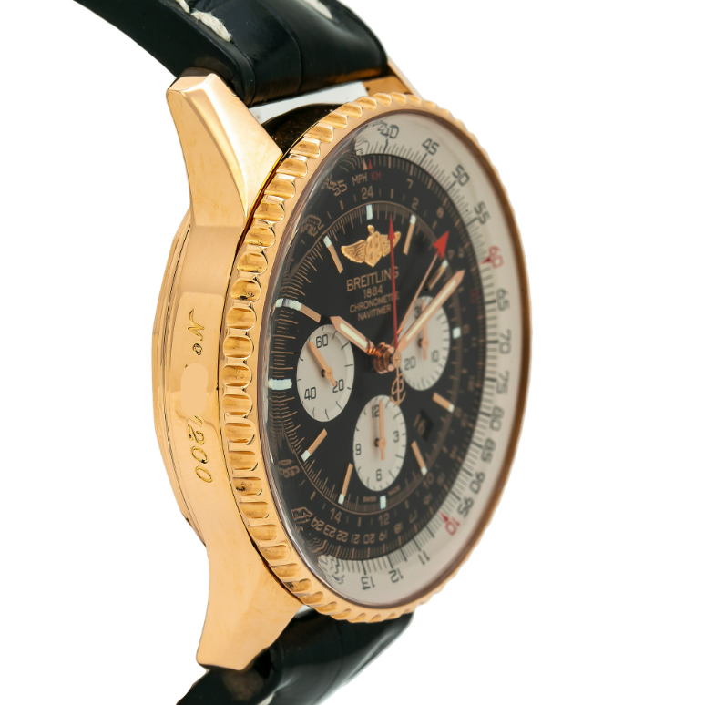 Breitling Navitimer RB0441 w/Box Automatic 18k Rose Gold Black Dial Men's 48mm
