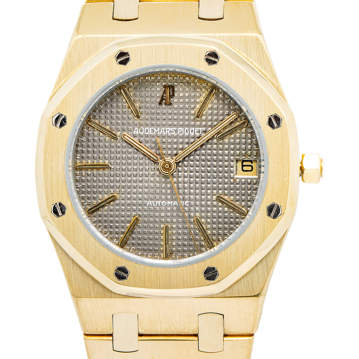 Audemars Piguet Royal Oak 4100BA 1970's Complete 18k Grey Dial Auto Watch 36mm