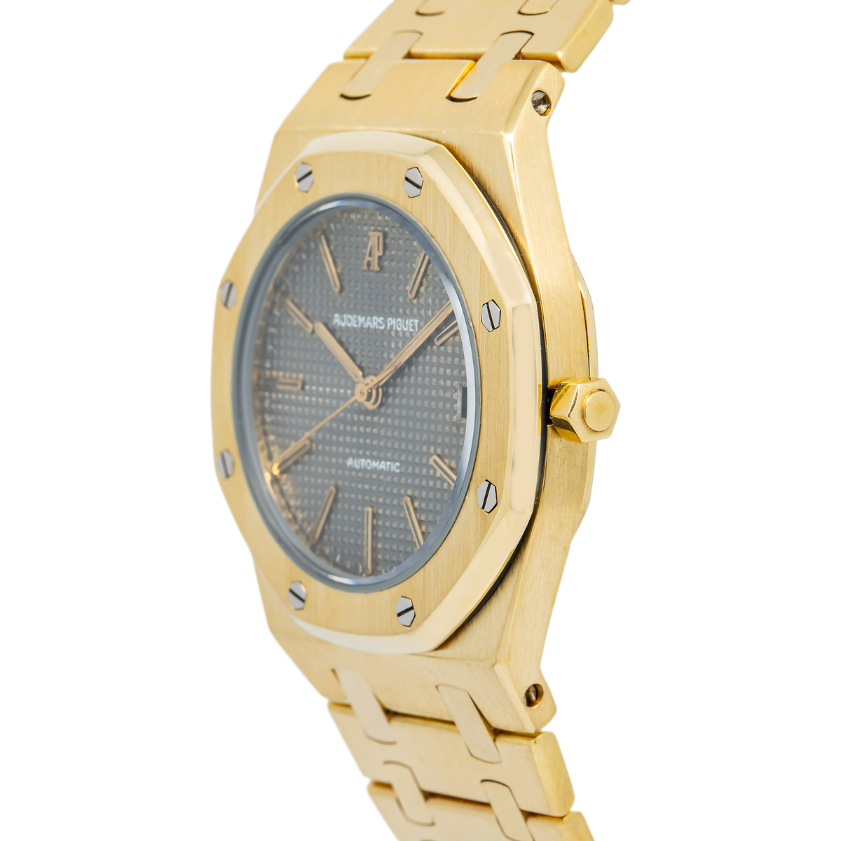 Audemars Piguet Royal Oak 4100BA 1970's Complete 18k Grey Dial Auto Watch 36mm