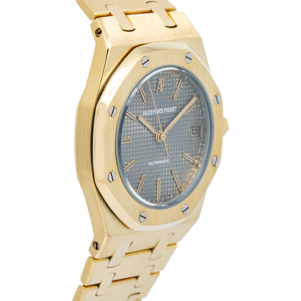 Audemars Piguet Royal Oak 4100BA 1970's Complete 18k Grey Dial Auto Watch 36mm