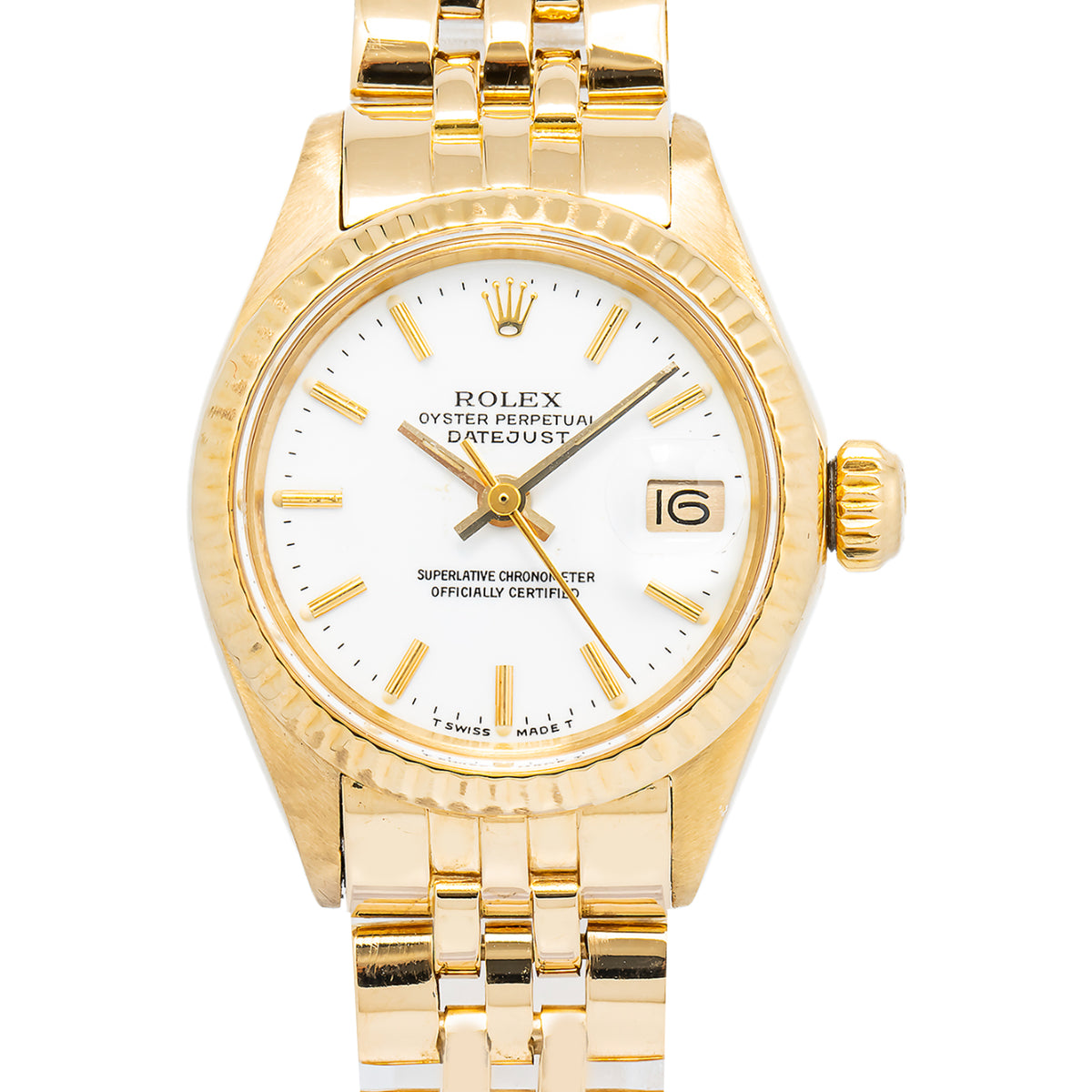 Rolex Datejust 6917 Jubilee 18K Yellow Gold White Dial Ladies Watch 26mm