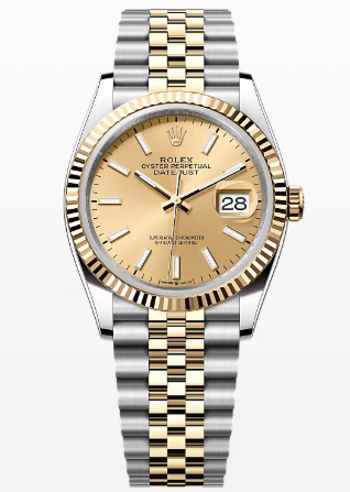 Rolex Datejust 126233 2018 Card Jubilee 18k YG Two Tone Champagne Dial Auto 36mm