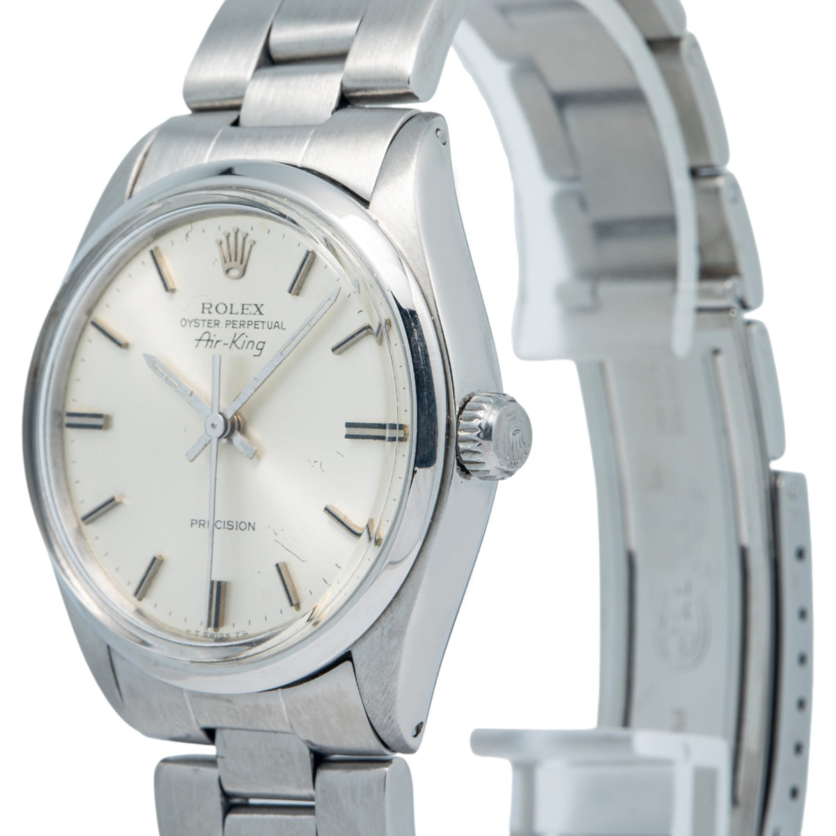 Rolex Air-King 5500 Oyster Stainless Steel Silver Dial Automatic Men Watch 34mm