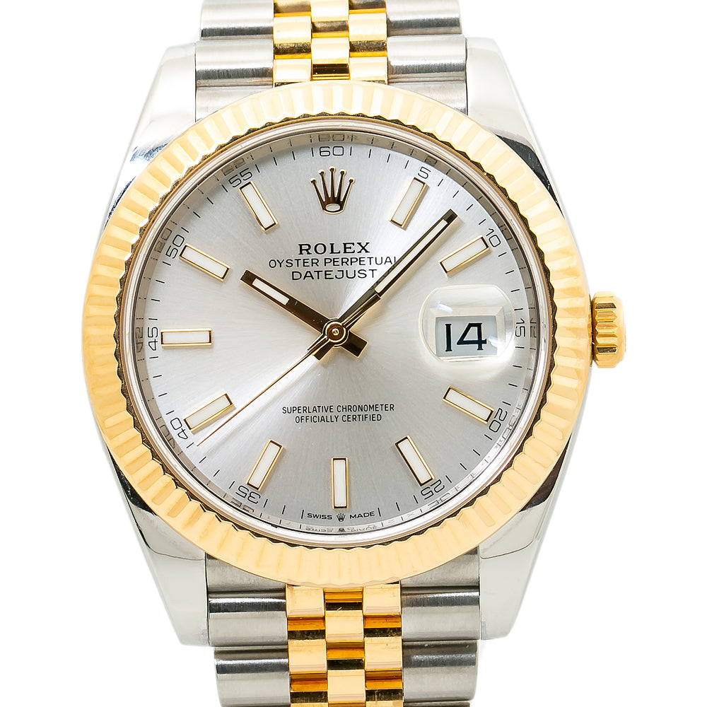 Rolex DateJust 126333 2019 Card Auto 18k YG Two Tone White Dial Men's Watch 41mm