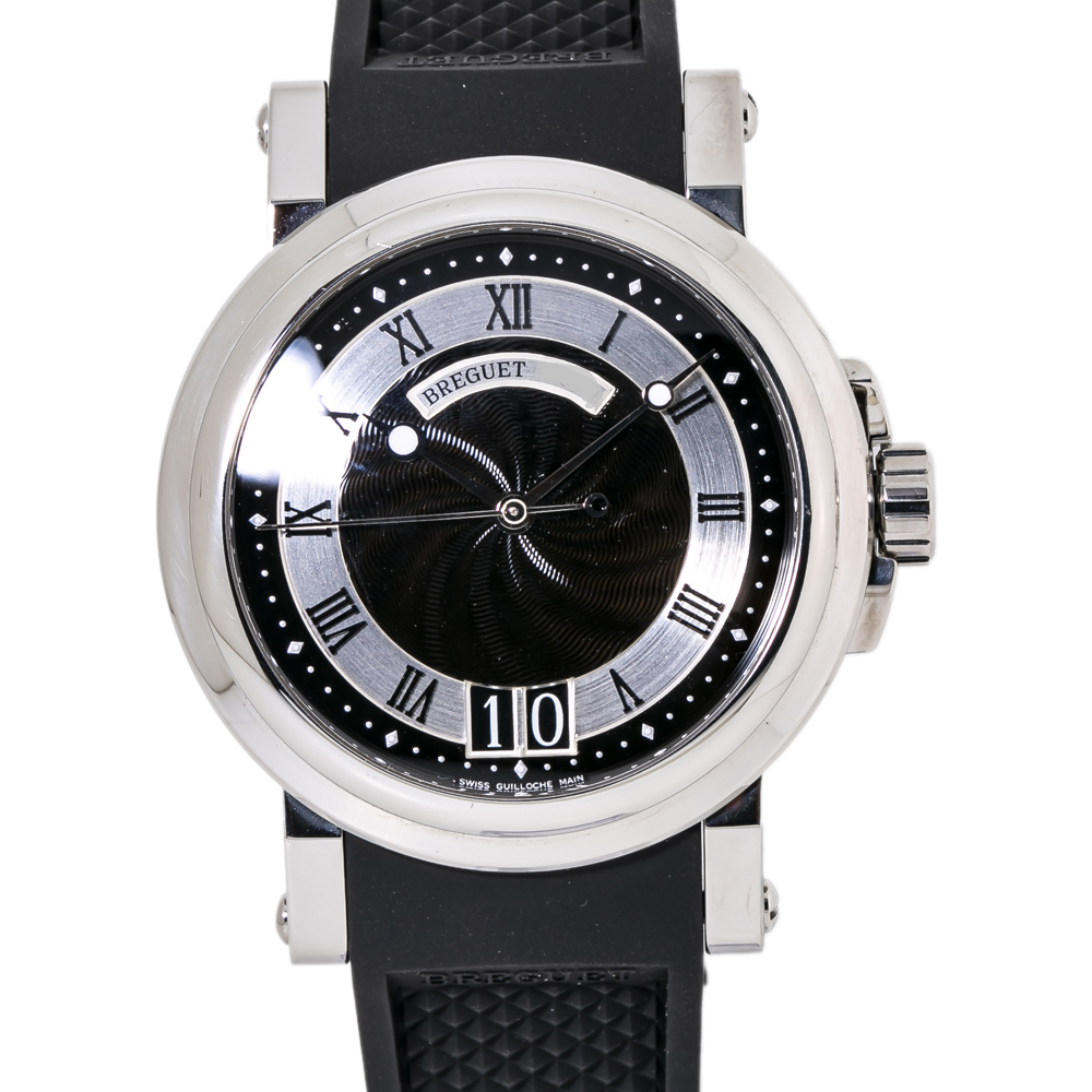 Breguet Marine 5817ST/92/5V8 SS Black Guilloche Dial Automatic Men's Watch 39mm