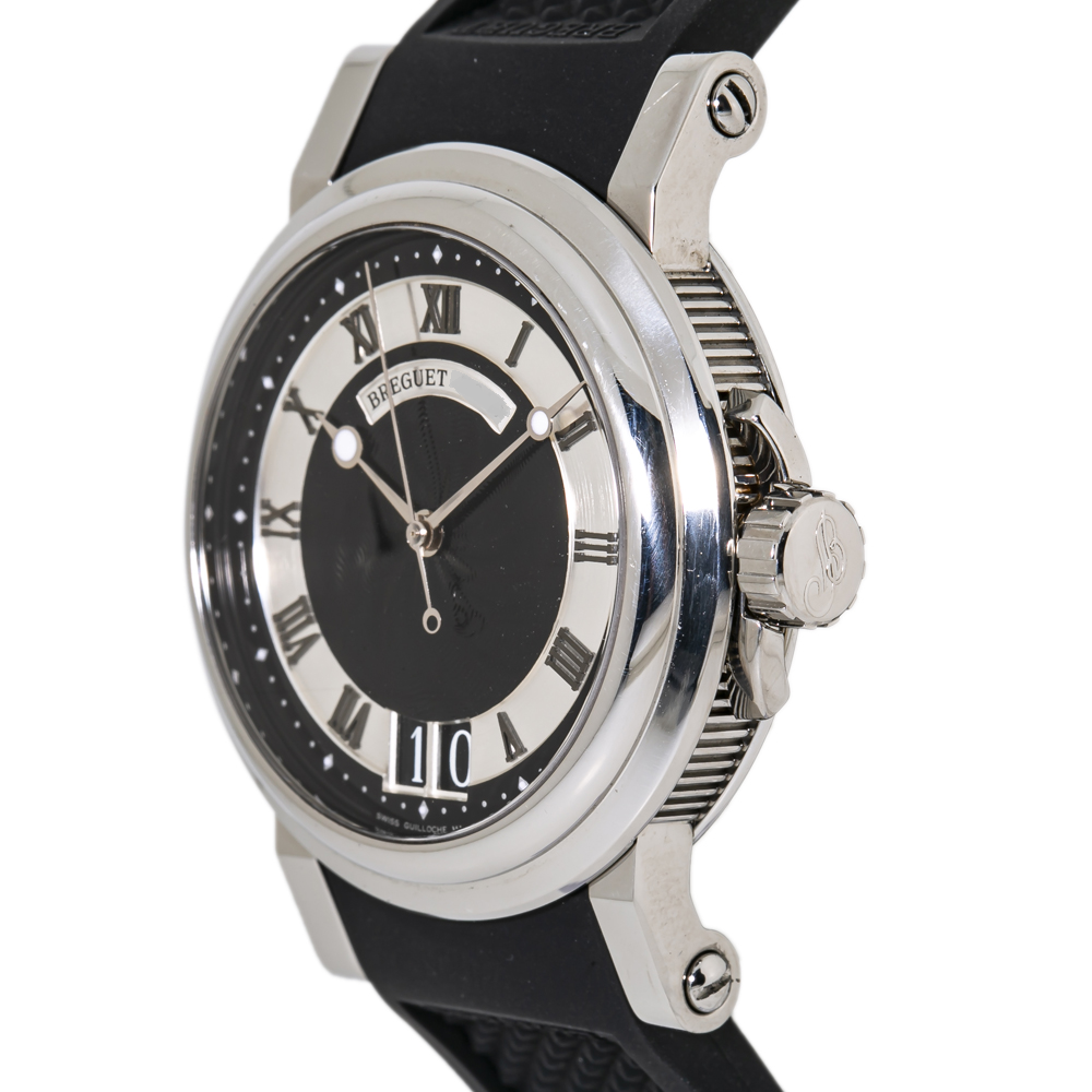 Breguet Marine 5817ST/92/5V8 SS Black Guilloche Dial Automatic Men's Watch 39mm